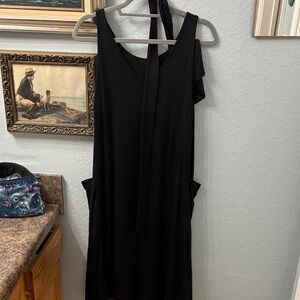 Wool& summer reversible dress black